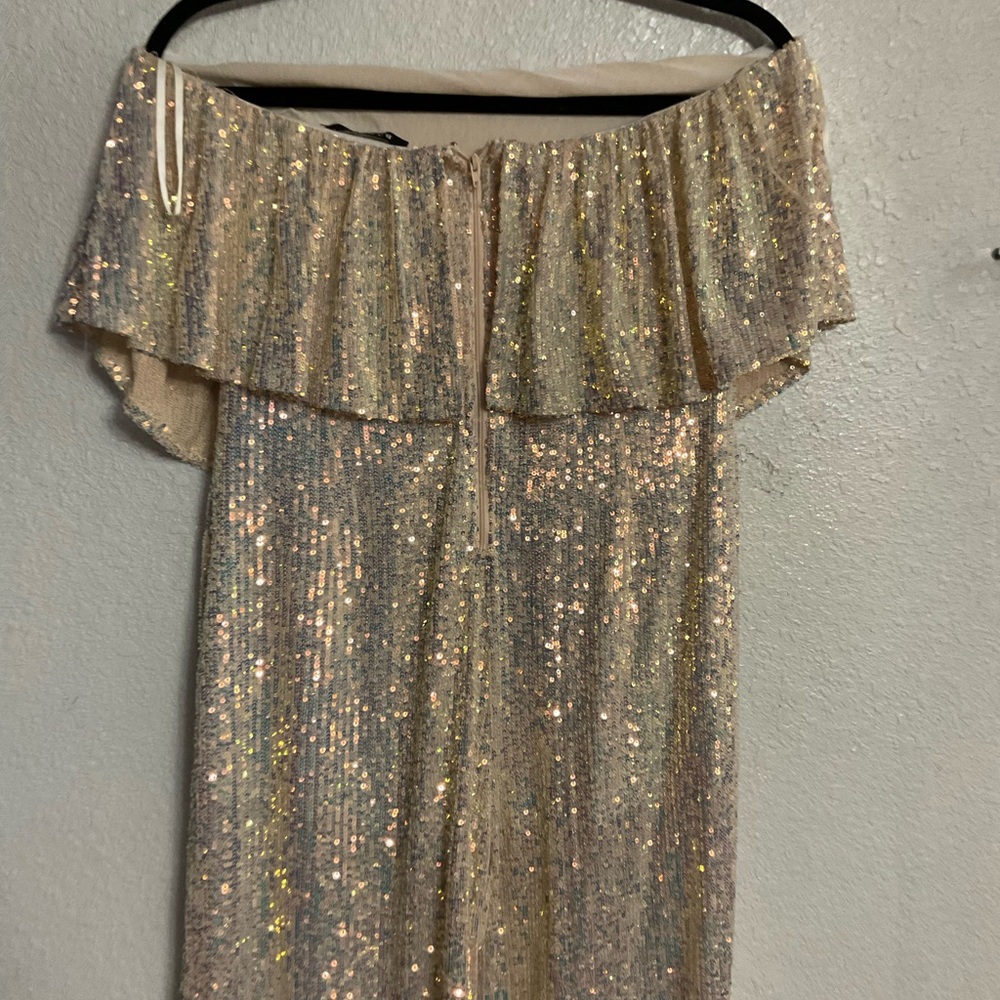 Banjul Shimmering Gold Strapless Jumpsuit - Picture 4 of 7